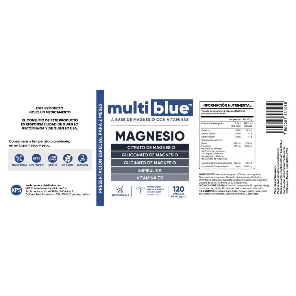 Magnesio Multiblue 120 Cap 