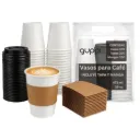 Vaso Papel BC 16 oz 100 c/ Tapa y Fajilla