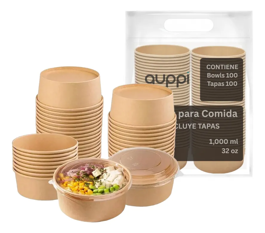 [K100BO32] Bowl 32 oz 100 pza c/ Tapa