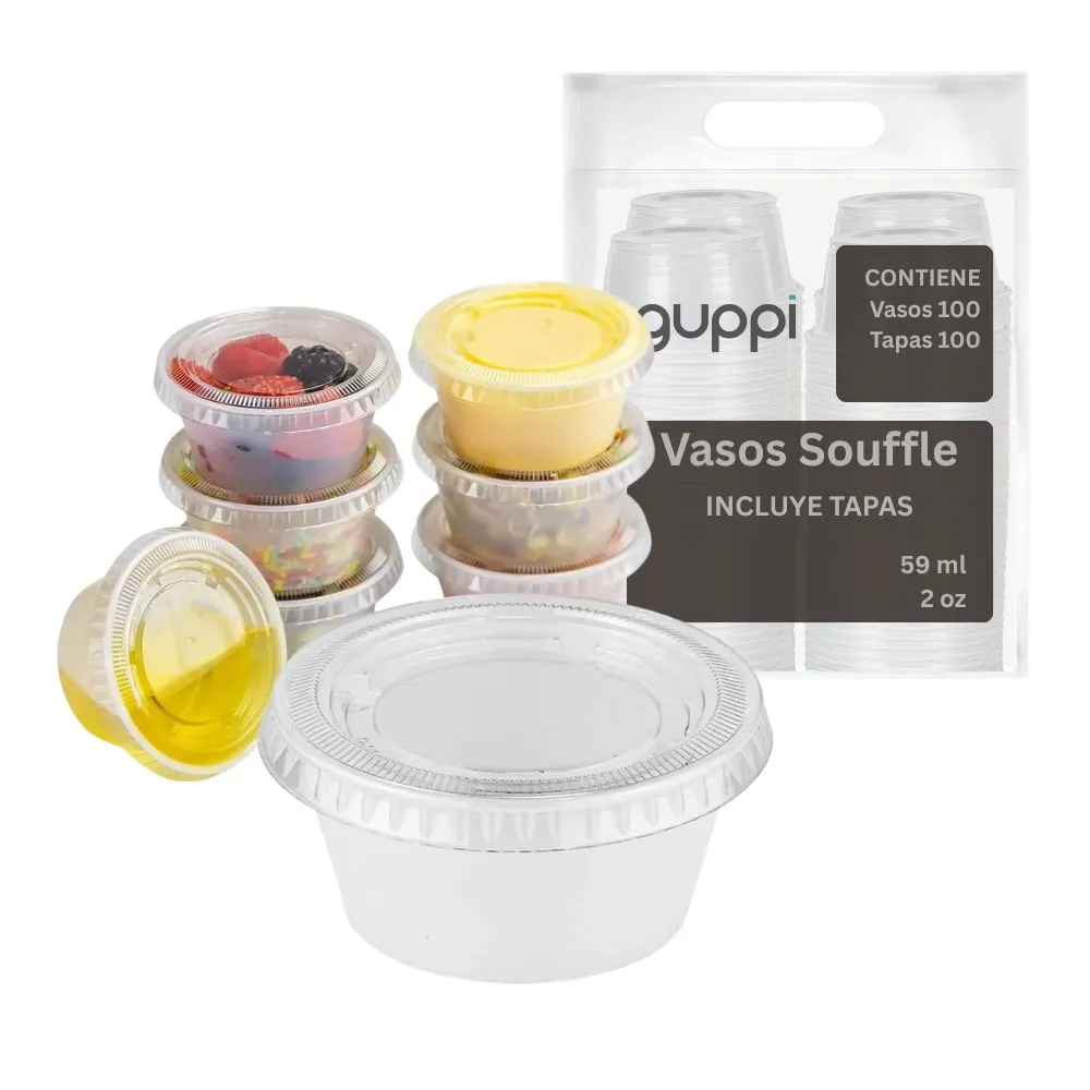 [K100SF2] Vaso Souffle 2 oz 100 pza c/ Tapa