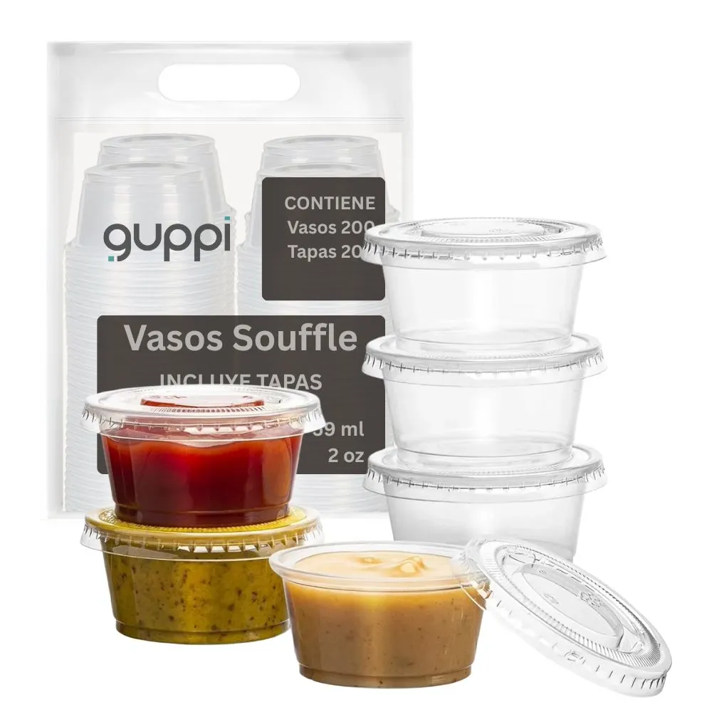 Vaso Souffle 2 oz 200 pza c/ Tapa