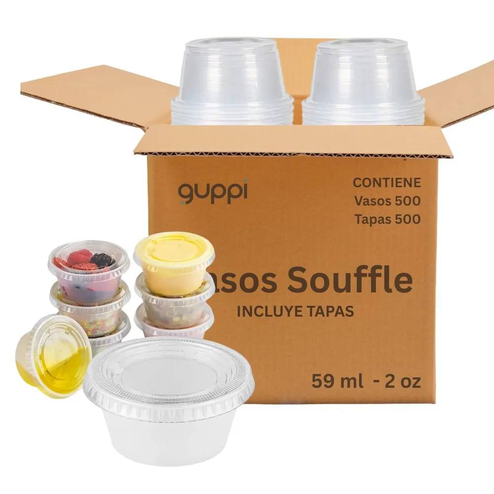 [K500SF2] Vaso Souffle 2 oz 500 pza c/ Tapa