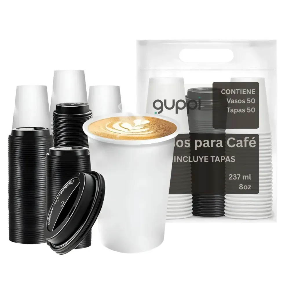[K050VT8] Vaso Papel BC 8 oz 50 pza c/ Tapa
