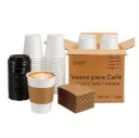 Vaso Papel BC 10 oz 500 pza c/ Tapa y Fajilla