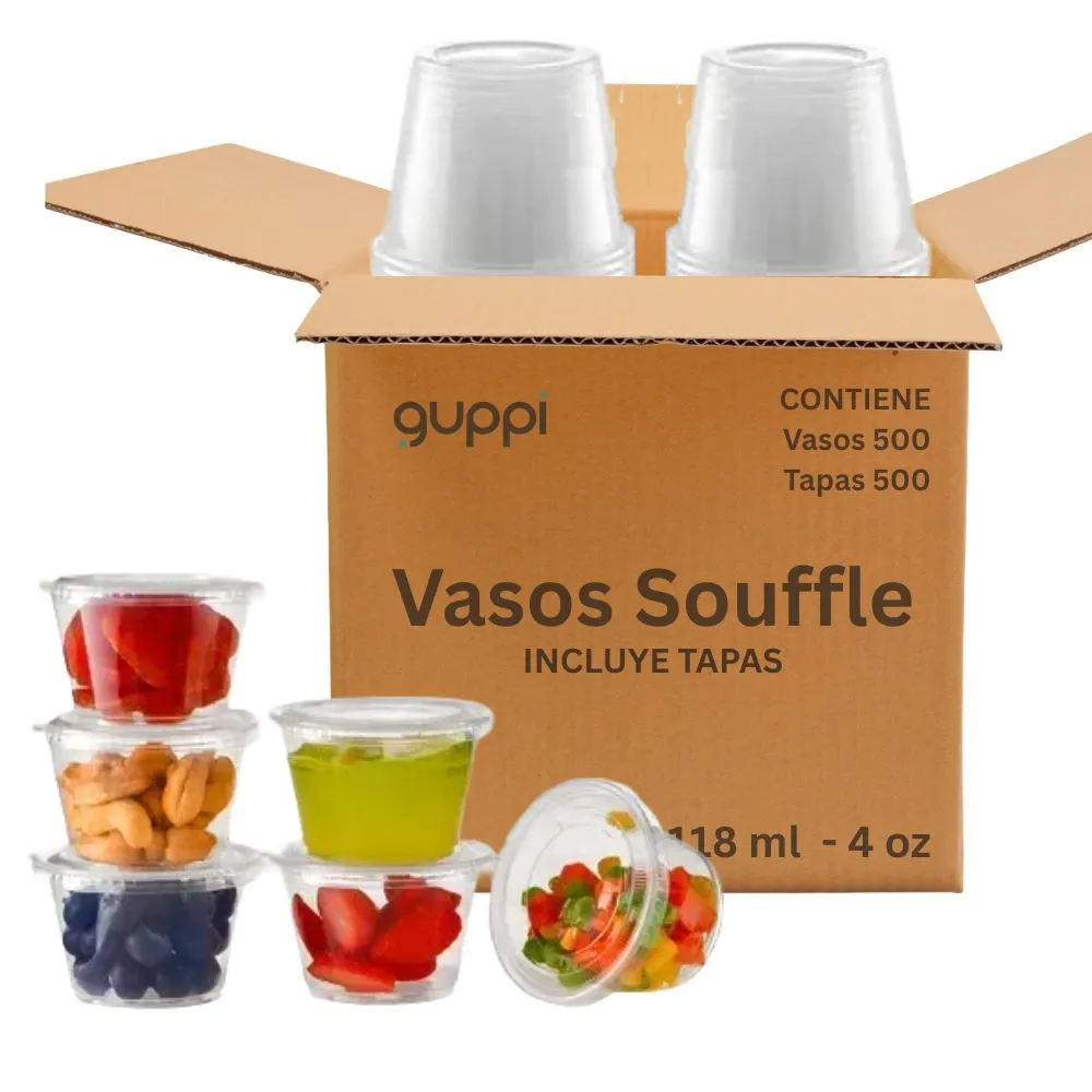 [K500SF4] Vaso Souffle 4 oz 500 pza c/ Tapa