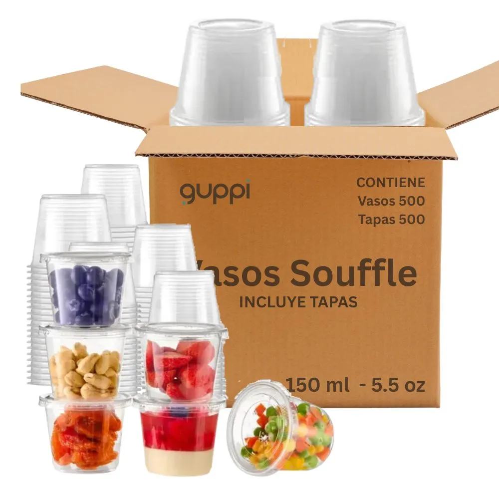Vaso Souffle 5.5 oz 500 pza c/ Tapa