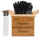 Caja Popote Biodegradable Tapioca 23cm 800 pza