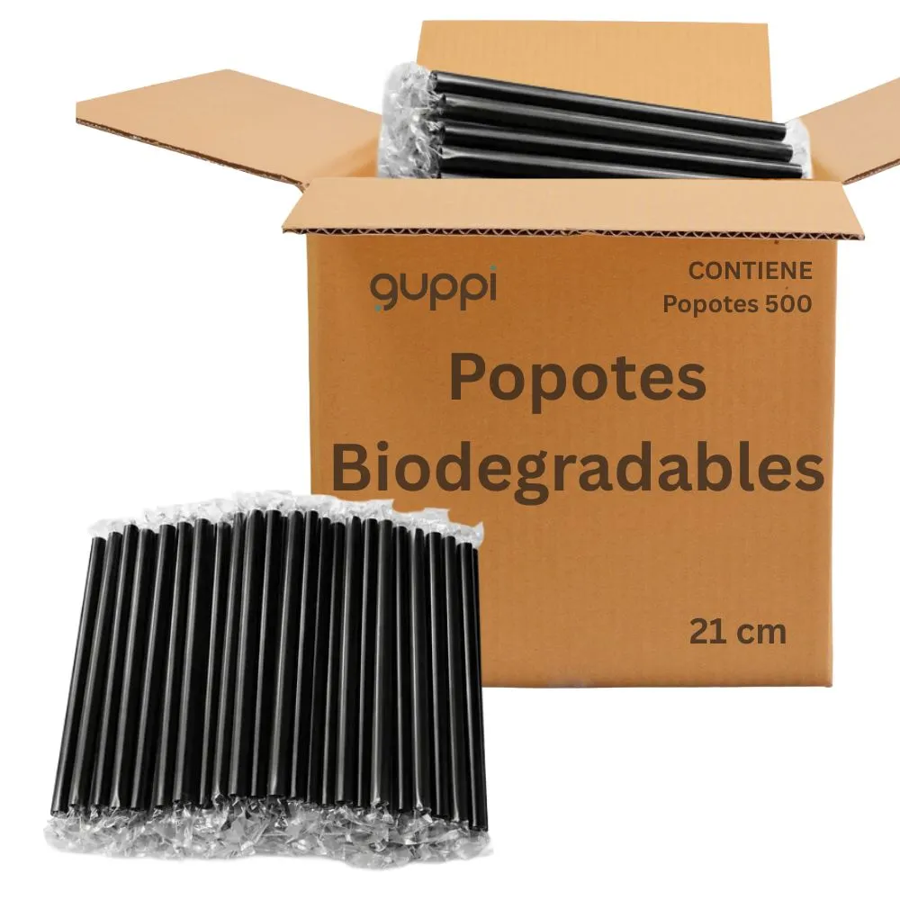 Popote Biodegradable 21cm 500 pza