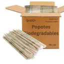 Popote Biodegradable 26cm 500 pza Beige