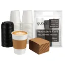 Kit Vaso Papel BC 12 oz 100 c/ Tapa y Fajilla
