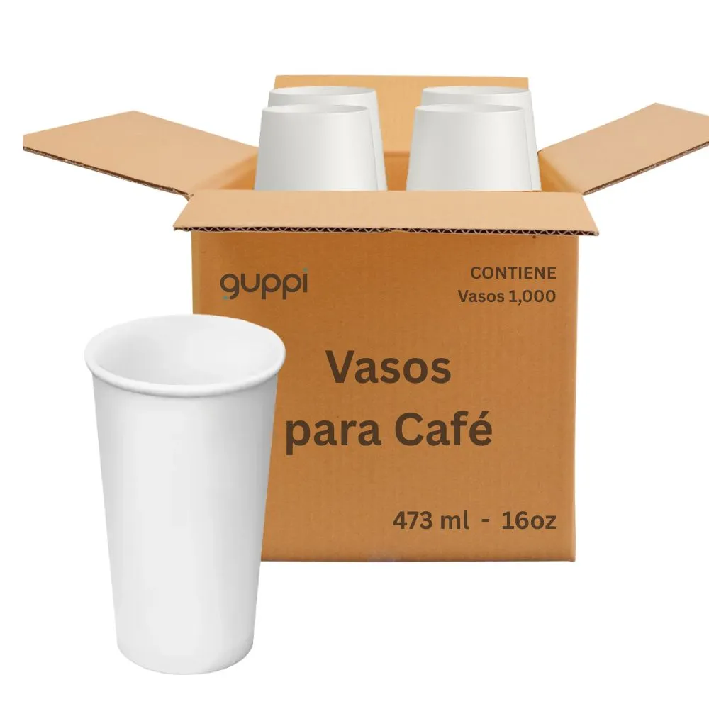 Caja Vaso Papel BC 16 oz 1000 pza