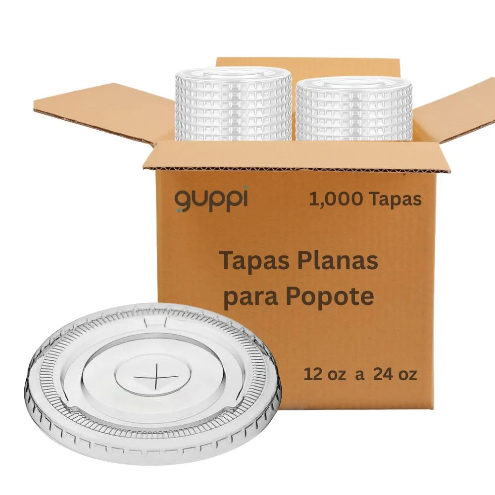 Caja Tapa Plana PET 12-24 oz 1000 pza