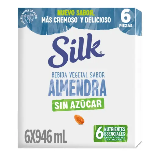 [F0013] Bebida Almendra Silk Sin Azucar 6pza